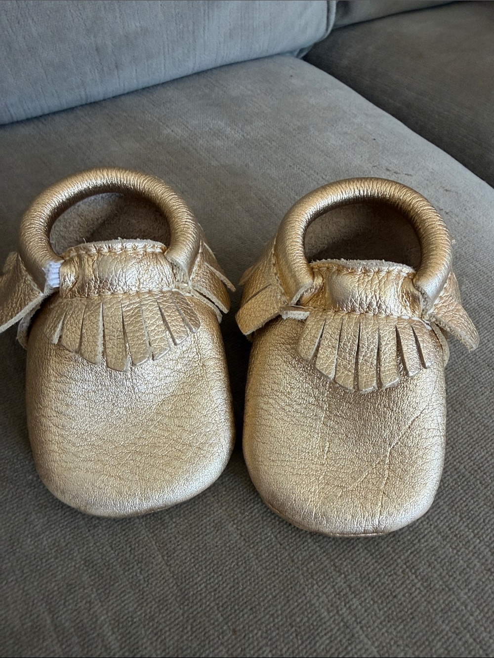 Freshly Picked Gold Moccasins Size 2